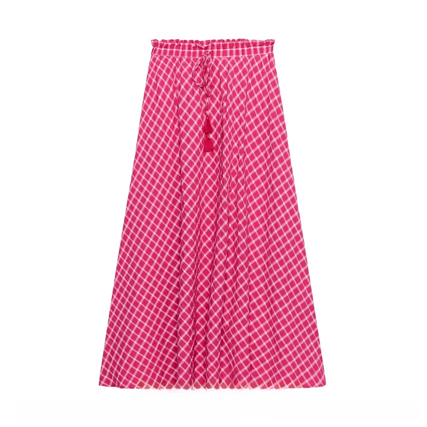 Falda Rosa midi estampada